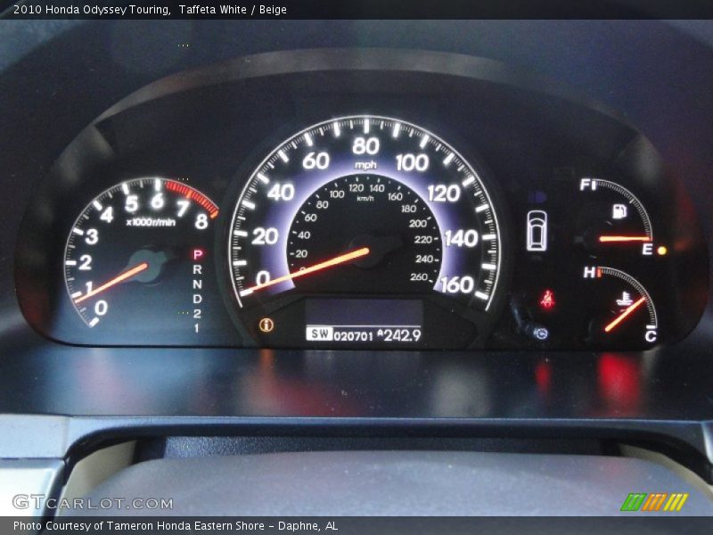  2010 Odyssey Touring Touring Gauges
