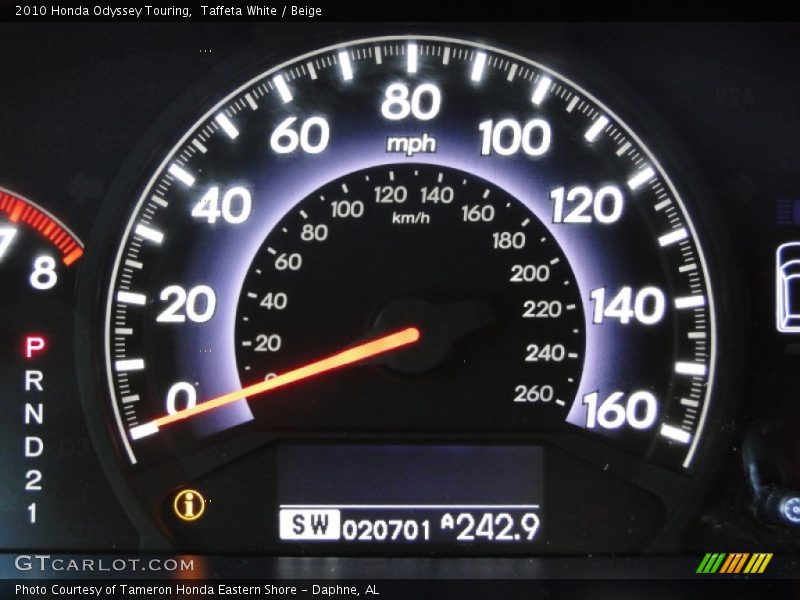 Taffeta White / Beige 2010 Honda Odyssey Touring