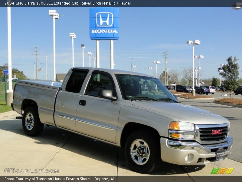 Silver Birch Metallic / Pewter 2004 GMC Sierra 1500 SLE Extended Cab