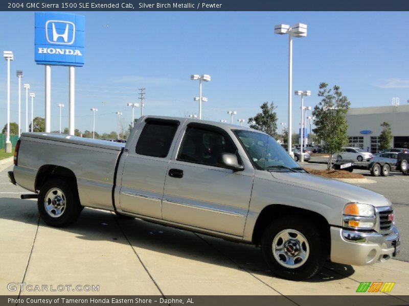 Silver Birch Metallic / Pewter 2004 GMC Sierra 1500 SLE Extended Cab