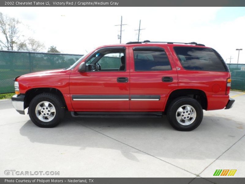 Victory Red / Graphite/Medium Gray 2002 Chevrolet Tahoe LS