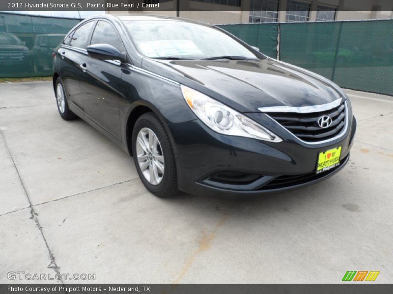 Pacific Blue Pearl / Camel 2012 Hyundai Sonata GLS