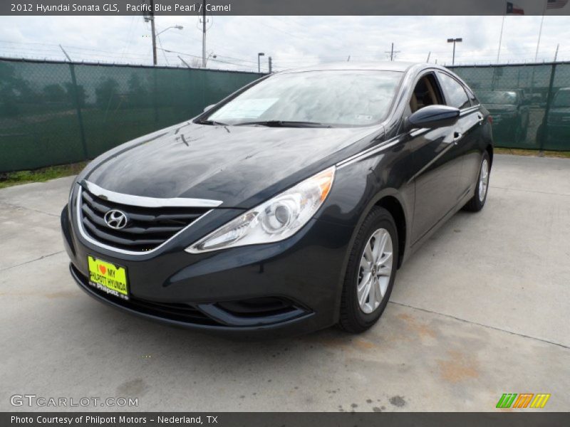Pacific Blue Pearl / Camel 2012 Hyundai Sonata GLS