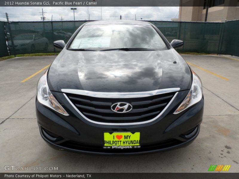 Pacific Blue Pearl / Camel 2012 Hyundai Sonata GLS