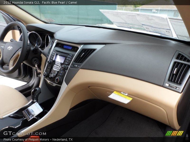 Pacific Blue Pearl / Camel 2012 Hyundai Sonata GLS