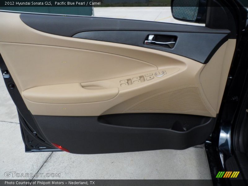 Pacific Blue Pearl / Camel 2012 Hyundai Sonata GLS