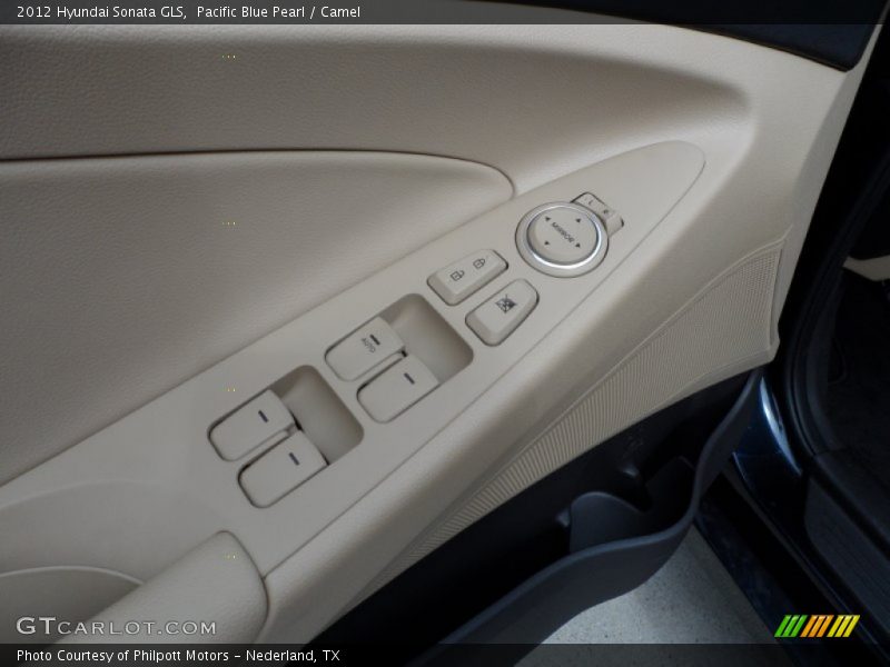 Pacific Blue Pearl / Camel 2012 Hyundai Sonata GLS