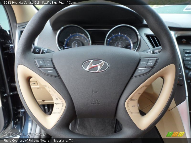 Pacific Blue Pearl / Camel 2012 Hyundai Sonata GLS