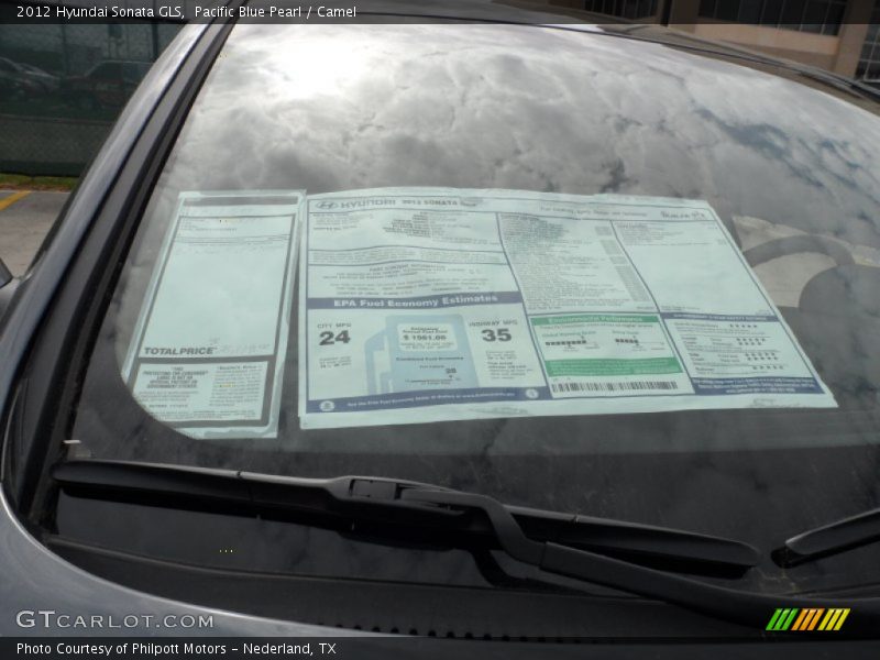 Pacific Blue Pearl / Camel 2012 Hyundai Sonata GLS