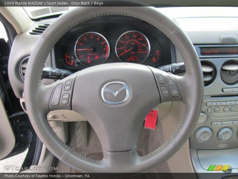 Onyx Black / Beige 2004 Mazda MAZDA6 s Sport Sedan