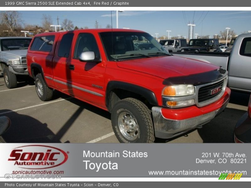Fire Red / Graphite 1999 GMC Sierra 2500 SLE Extended Cab 4x4