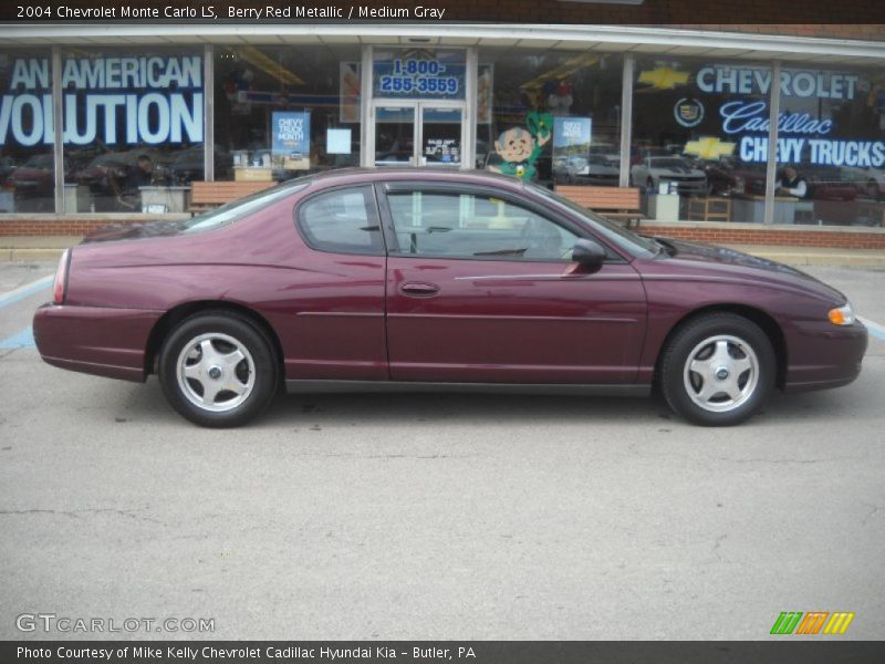 Berry Red Metallic / Medium Gray 2004 Chevrolet Monte Carlo LS