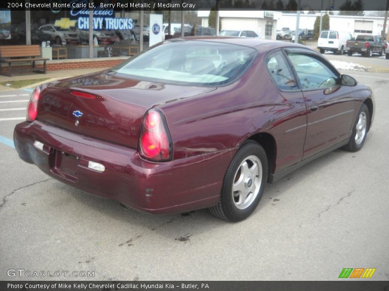 Berry Red Metallic / Medium Gray 2004 Chevrolet Monte Carlo LS