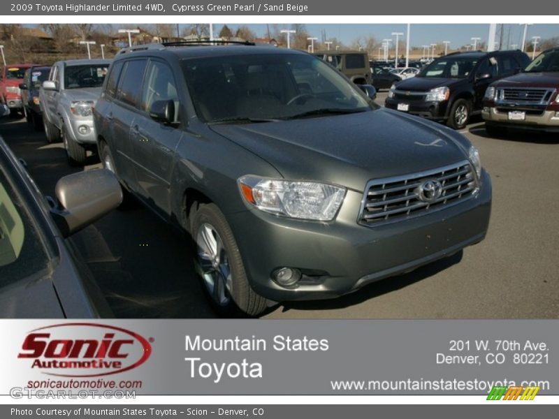 Cypress Green Pearl / Sand Beige 2009 Toyota Highlander Limited 4WD