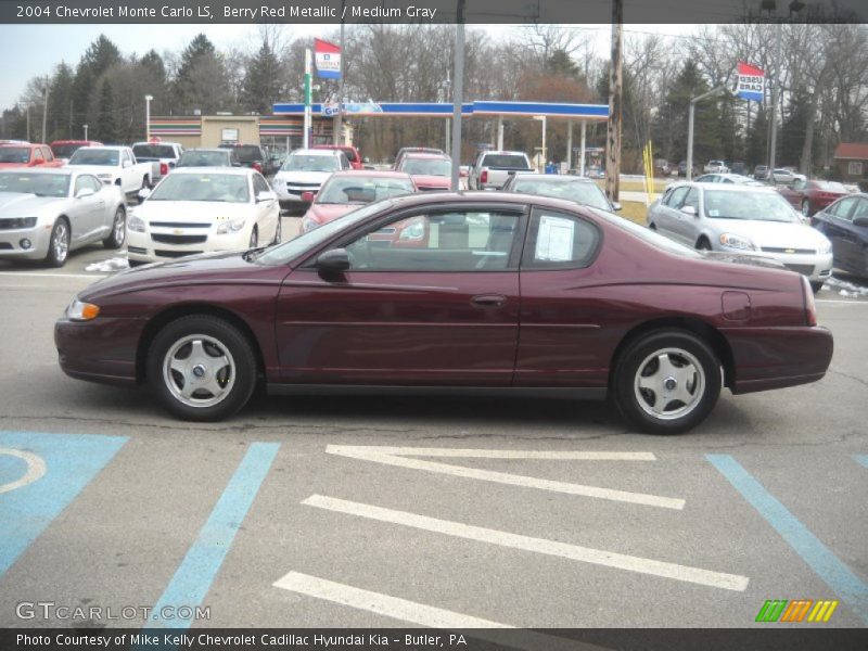 Berry Red Metallic / Medium Gray 2004 Chevrolet Monte Carlo LS