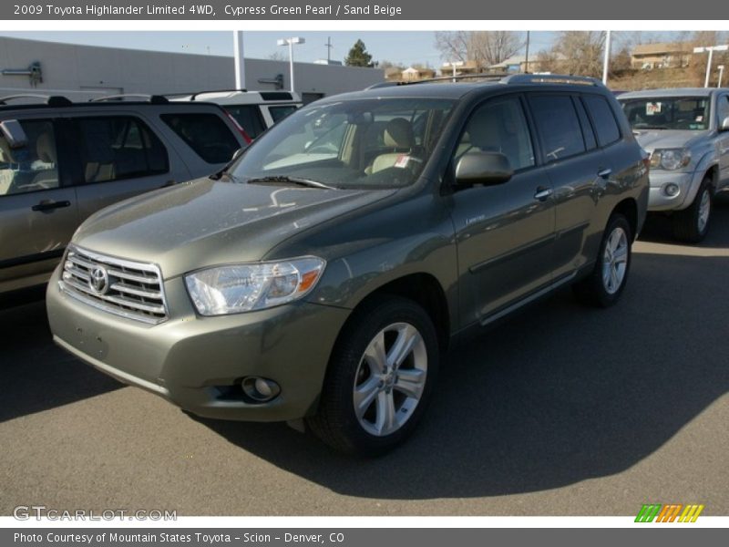 Cypress Green Pearl / Sand Beige 2009 Toyota Highlander Limited 4WD