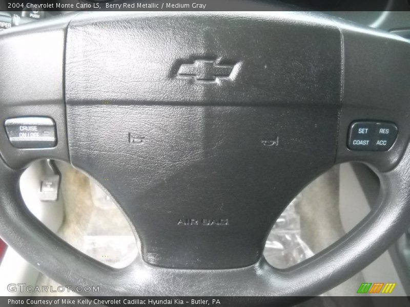 Berry Red Metallic / Medium Gray 2004 Chevrolet Monte Carlo LS