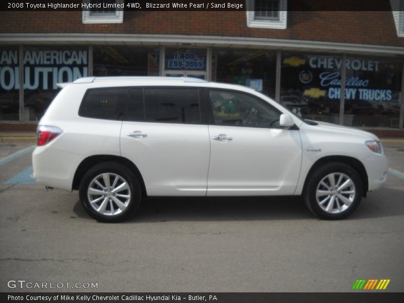 Blizzard White Pearl / Sand Beige 2008 Toyota Highlander Hybrid Limited 4WD