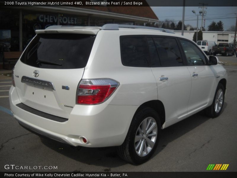 Blizzard White Pearl / Sand Beige 2008 Toyota Highlander Hybrid Limited 4WD