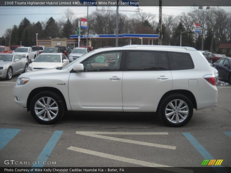 Blizzard White Pearl / Sand Beige 2008 Toyota Highlander Hybrid Limited 4WD