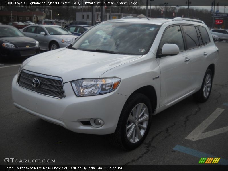 Blizzard White Pearl / Sand Beige 2008 Toyota Highlander Hybrid Limited 4WD