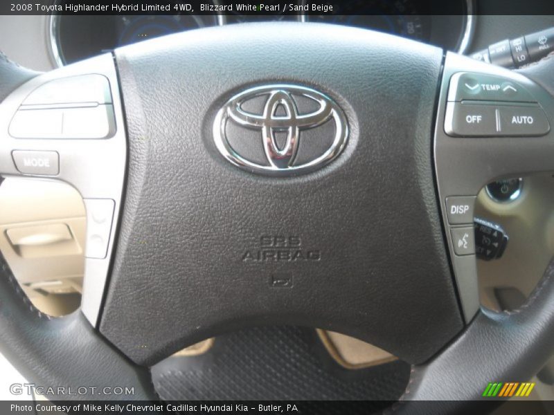 Blizzard White Pearl / Sand Beige 2008 Toyota Highlander Hybrid Limited 4WD