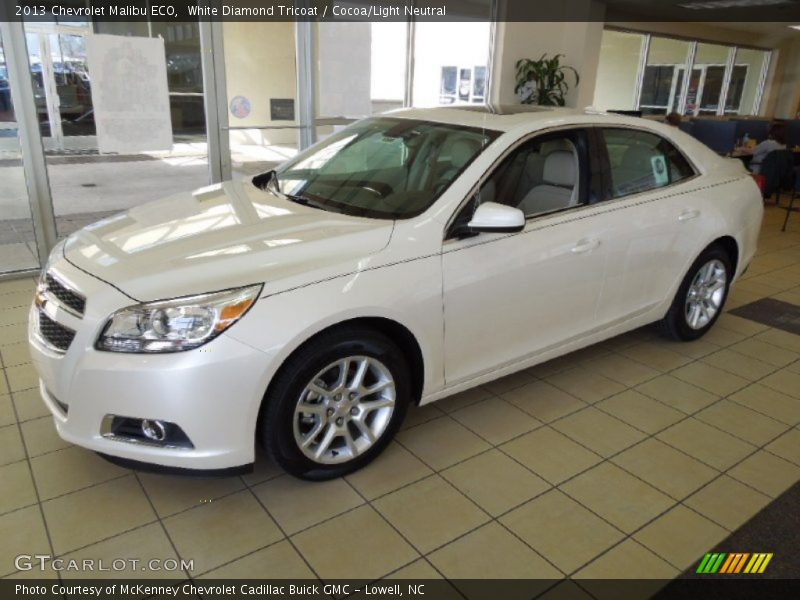 White Diamond Tricoat / Cocoa/Light Neutral 2013 Chevrolet Malibu ECO