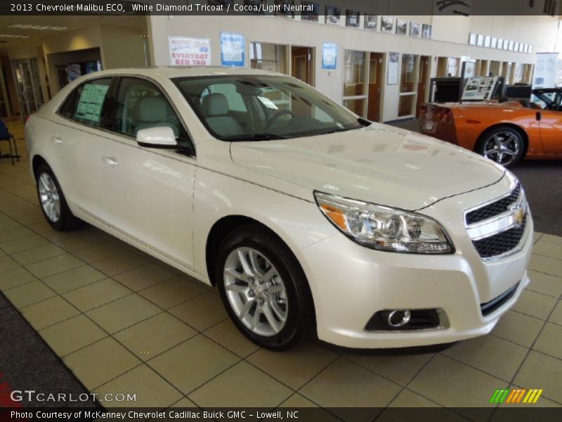 White Diamond Tricoat / Cocoa/Light Neutral 2013 Chevrolet Malibu ECO