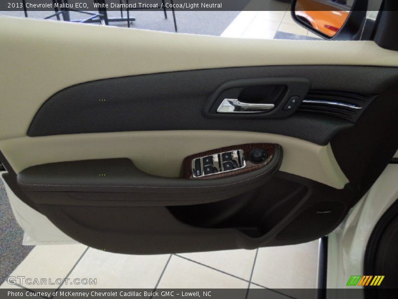 White Diamond Tricoat / Cocoa/Light Neutral 2013 Chevrolet Malibu ECO