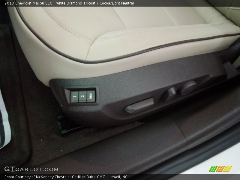 White Diamond Tricoat / Cocoa/Light Neutral 2013 Chevrolet Malibu ECO