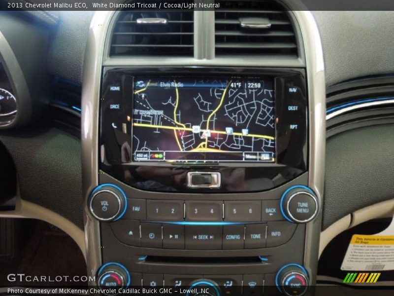 White Diamond Tricoat / Cocoa/Light Neutral 2013 Chevrolet Malibu ECO