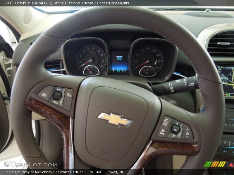 White Diamond Tricoat / Cocoa/Light Neutral 2013 Chevrolet Malibu ECO