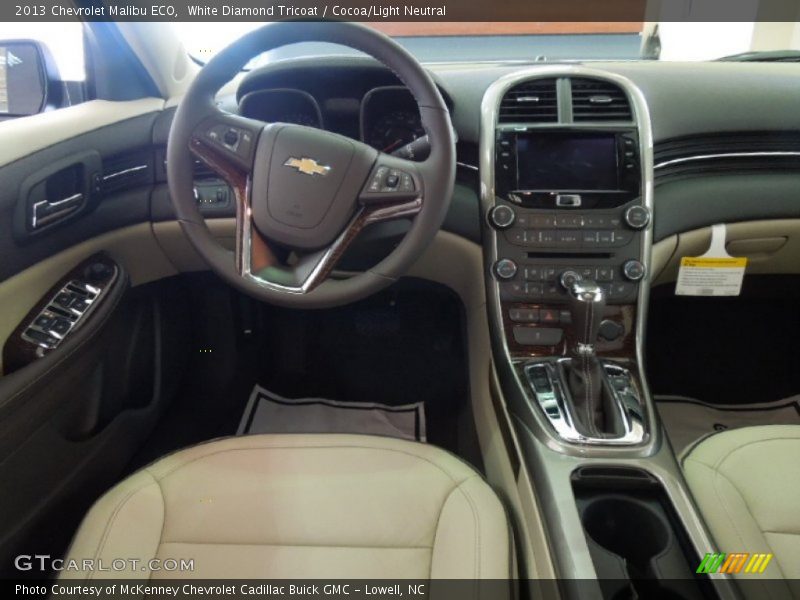 White Diamond Tricoat / Cocoa/Light Neutral 2013 Chevrolet Malibu ECO