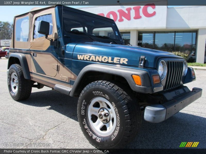 Emerald Green Pearl / Tan 1997 Jeep Wrangler SE 4x4