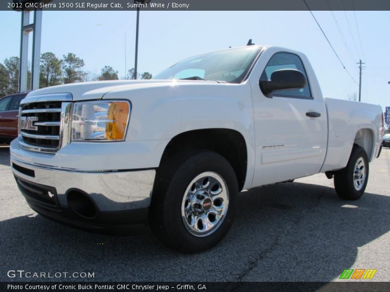 Summit White / Ebony 2012 GMC Sierra 1500 SLE Regular Cab