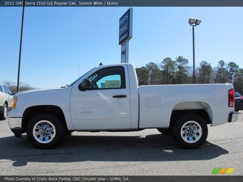 Summit White / Ebony 2012 GMC Sierra 1500 SLE Regular Cab