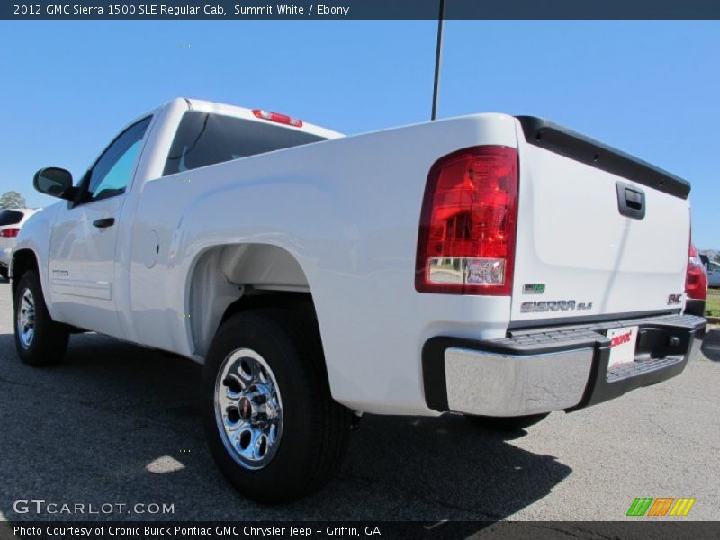 Summit White / Ebony 2012 GMC Sierra 1500 SLE Regular Cab