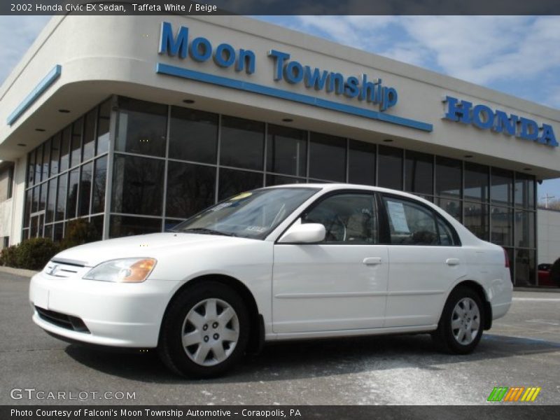 Taffeta White / Beige 2002 Honda Civic EX Sedan