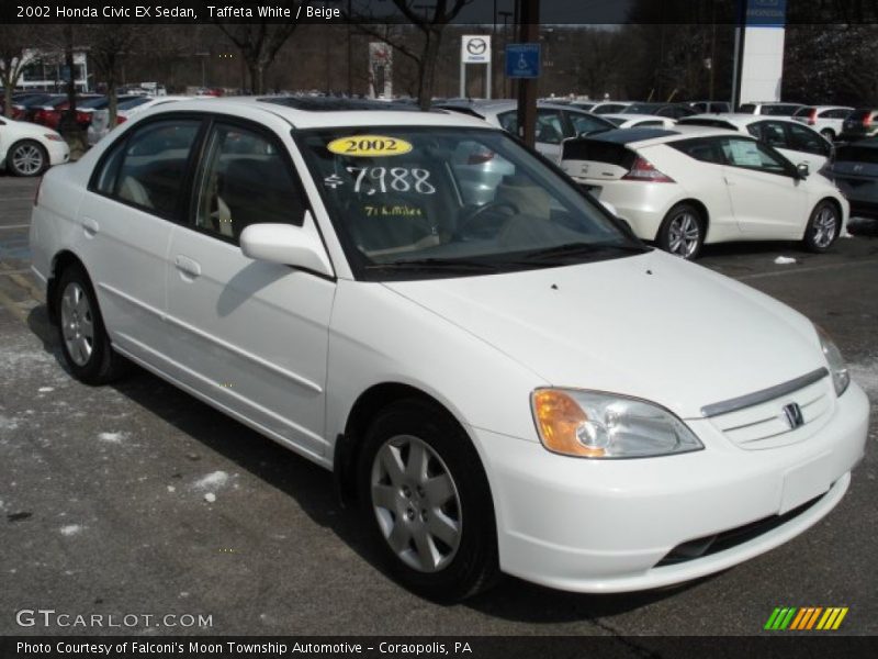 Taffeta White / Beige 2002 Honda Civic EX Sedan