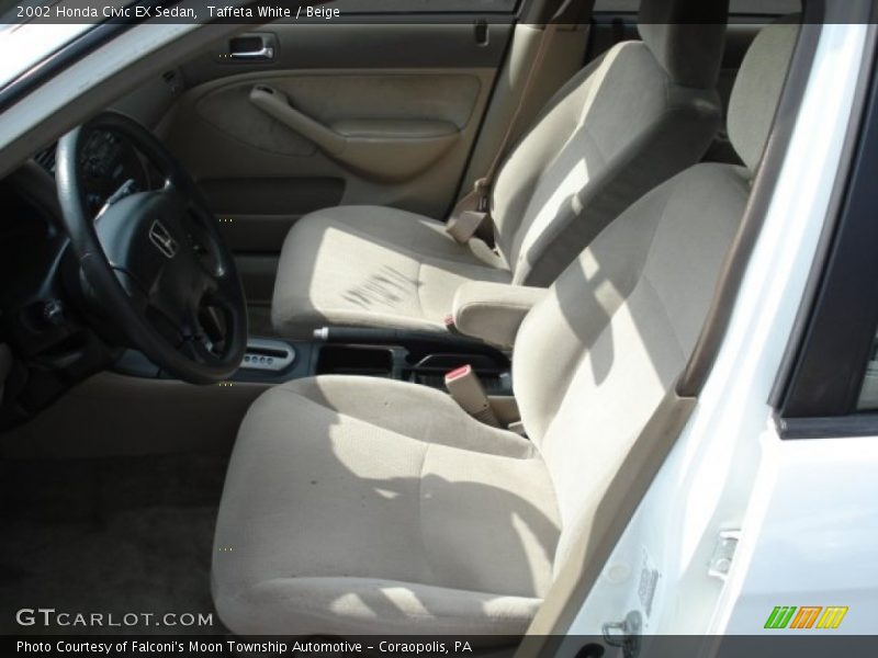 Taffeta White / Beige 2002 Honda Civic EX Sedan