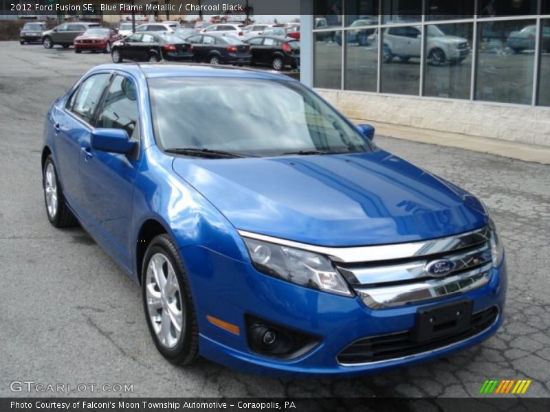 Blue Flame Metallic / Charcoal Black 2012 Ford Fusion SE