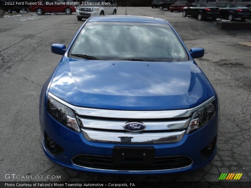 Blue Flame Metallic / Charcoal Black 2012 Ford Fusion SE