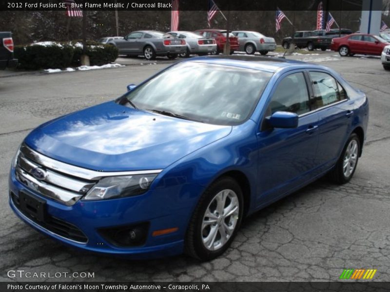 Blue Flame Metallic / Charcoal Black 2012 Ford Fusion SE