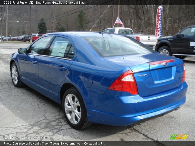 Blue Flame Metallic / Charcoal Black 2012 Ford Fusion SE