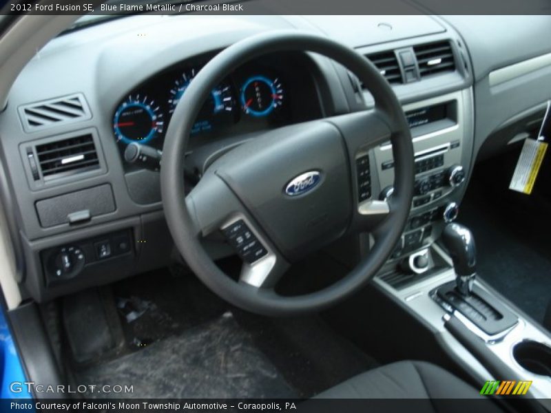 Blue Flame Metallic / Charcoal Black 2012 Ford Fusion SE