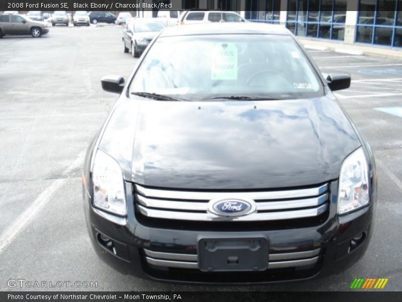Black Ebony / Charcoal Black/Red 2008 Ford Fusion SE