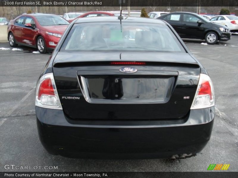 Black Ebony / Charcoal Black/Red 2008 Ford Fusion SE