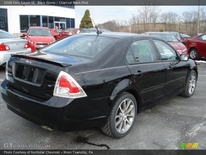 Black Ebony / Charcoal Black/Red 2008 Ford Fusion SE