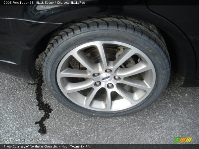 Black Ebony / Charcoal Black/Red 2008 Ford Fusion SE