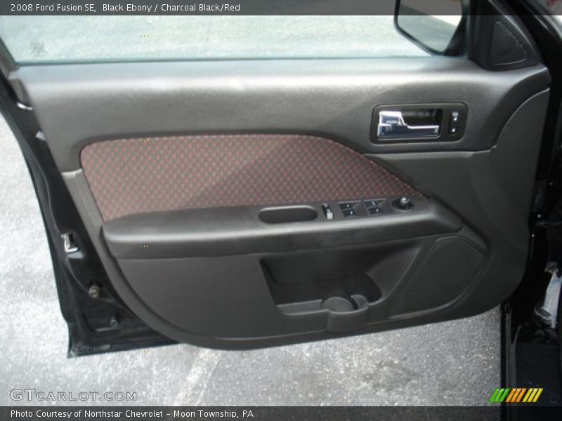 Black Ebony / Charcoal Black/Red 2008 Ford Fusion SE